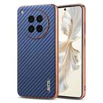 For OPPO Find X8s AZNS Electroplated Edge Carbon Fiber Texture Phone Case(Blue)