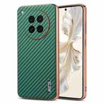 For OPPO Find X8s AZNS Electroplated Edge Carbon Fiber Texture Phone Case(Green)
