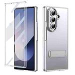For Samsung Galaxy Z Fold7 5G Ice-Cold Holder PC Hybrid TPU Phone Case(Silver)