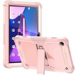 For Lenovo Tab M10 3rd Gen / TB328 Silicone Hybrid PC Tablet Case with Holder(Rose Gold)