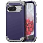 For Google Pixel 9 3 in 1 Silicone Hybrid PC Shockproof Phone Case(Navy Blue Gray)