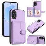 For OPPO A38 4G / A18 4G Global Button Card Bag RFID Anti-theft Phone Case(Purple)