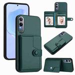 For OPPO K12x Button Card Bag RFID Anti-theft Phone Case(Green)