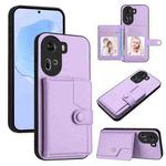 For OPPO Reno11 Global Button Card Bag RFID Anti-theft Phone Case(Purple)