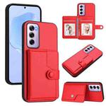 For OPPO Reno12 Pro Global Button Card Bag RFID Anti-theft Phone Case(Red)