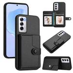 For OPPO Reno12 Global Button Card Bag RFID Anti-theft Phone Case(Black)