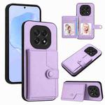 For OPPO A5 / F29 Button Card Bag RFID Anti-theft Phone Case(Purple)