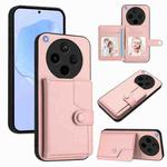 For OPPO Find X8s+ Button Card Bag RFID Anti-theft Phone Case(Pink)