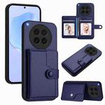 For OPPO Find X8s Button Card Bag RFID Anti-theft Phone Case(Blue)
