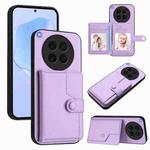 For OPPO Find X8s Button Card Bag RFID Anti-theft Phone Case(Purple)