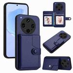 For OPPO Find X8 Ultra Button Card Bag RFID Anti-theft Phone Case(Blue)