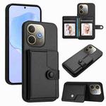 For OPPO A5 Energy / A5 Pro 5G Global Button Card Bag RFID Anti-theft Phone Case(Black)