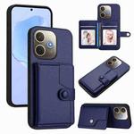 For OPPO A5 Energy / A5 Pro 5G Global Button Card Bag RFID Anti-theft Phone Case(Blue)