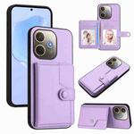 For OPPO A5 Energy / A5 Pro 5G Global Button Card Bag RFID Anti-theft Phone Case(Purple)
