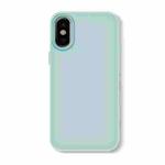 For iPhone X / XS Skin Feeling Jelly Series TPU + PC Full Coverage Phone Case(Light Green)