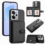 For Realme 14 Button Card Bag RFID Anti-theft Phone Case(Black)