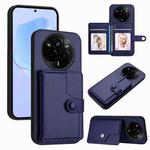 For Realme 14 Pro Button Card Bag RFID Anti-theft Phone Case(Blue)