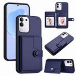 For vivo Y29 4G / T4x / Y300t Button Card Bag RFID Anti-theft Phone Case(Blue)