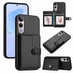 For vivo V50 Lite 4G Button Card Bag RFID Anti-theft Phone Case(Black)
