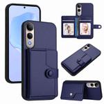 For vivo V50 Lite 4G Button Card Bag RFID Anti-theft Phone Case(Blue)
