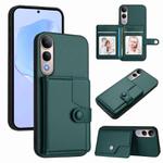For vivo V50 Lite 4G Button Card Bag RFID Anti-theft Phone Case(Green)