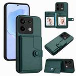 For Xiaomi Poco X6 Button Card Bag RFID Anti-theft Phone Case(Green)