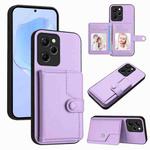 For Xiaomi Poco X5 Pro Button Card Bag RFID Anti-theft Phone Case(Purple)