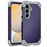 For Samsung Galaxy S24 FE 5G 3 in 1 Silicone Hybrid PC Shockproof Phone Case(Navy Blue Gray)