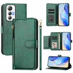 For Cubot Max 5 Multi-Card Slots Zipper Wallet Leather Phone Case(Green)