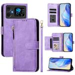 For Cubot A20 Multi-Card Slots Zipper Wallet Leather Phone Case(Purple)