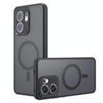 For OPPO Reno13 F 4G / 5G Armor MagSafe Precise Hole PC Hybrid TPU Phone Case(Frosted Black)