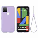 For Google Pixel 5 Pure Color Liquid Silicone Shockproof Full Coverage Case(Purple)