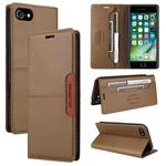 For iPhone SE 2022 / SE 2020 / 8 / 7 GQUTROBE G01 RFID Anti-theft Leather Phone Case(Brown)