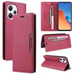 For Redmi 12 4G GQUTROBE G01 RFID Anti-theft Leather Phone Case(Red)