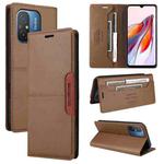 For Redmi 12C GQUTROBE G01 RFID Anti-theft Leather Phone Case(Brown)