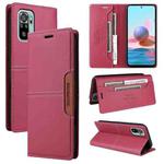 For Redmi Note 10 4G GQUTROBE G01 RFID Anti-theft Leather Phone Case(Red)