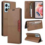 For Redmi Note 12 4G GQUTROBE G01 RFID Anti-theft Leather Phone Case(Brown)