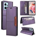 For Redmi Note 12 4G GQUTROBE G01 RFID Anti-theft Leather Phone Case(Purple)