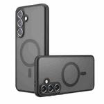 For Samsung Galaxy S24 FE 5G Armor MagSafe Precise Hole PC Hybrid TPU Phone Case(Frosted Black)