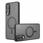 For Samsung Galaxy S25 Edge 5G Armor MagSafe Precise Hole PC Hybrid TPU Phone Case(Frosted Black)