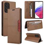 For Samsung Galaxy A53 5G GQUTROBE G01 RFID Anti-theft Leather Phone Case(Brown)