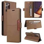 For Samsung Galaxy Note20 Ultra GQUTROBE G01 RFID Anti-theft Leather Phone Case(Brown)