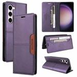 For Samsung Galaxy S23+ 5G GQUTROBE G01 RFID Anti-theft Leather Phone Case(Purple)