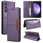 For Samsung Galaxy S24 FE 5G GQUTROBE G01 RFID Anti-theft Leather Phone Case(Purple)