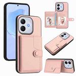 For Honor 400 Lite / X70i Button Card Bag RFID Anti-theft Phone Case(Pink)
