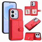 For Honor 400 Lite / X70i Button Card Bag RFID Anti-theft Phone Case(Red)