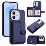 For Honor 400 Lite / X70i Button Card Bag RFID Anti-theft Phone Case(Blue)
