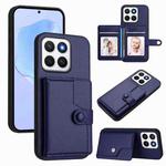 For Honor X8c 4G Button Card Bag RFID Anti-theft Phone Case(Blue)
