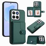 For Honor X8c 4G Button Card Bag RFID Anti-theft Phone Case(Green)