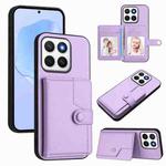 For Honor X8c 4G Button Card Bag RFID Anti-theft Phone Case(Purple)